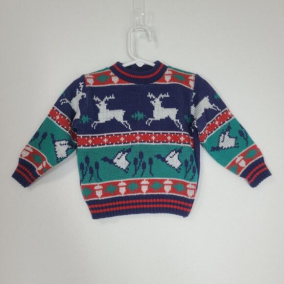 VTG Honors Infant Baby Toddler Sweater Deer Goose Animals Cottagecore 18 Months - Picture 2 of 11